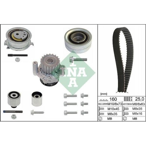 Pompa acqua kit cinghie - +,